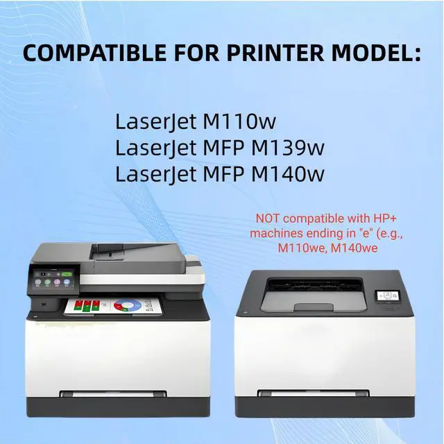 Alt view image 3 of 5 - 4 Pack 141X W1410X High Yield Black Compatible Jumbo Toner Cartridge For HP 141X 141A M110W MFP M139W MFP M140W With Chip 2,000 Pages