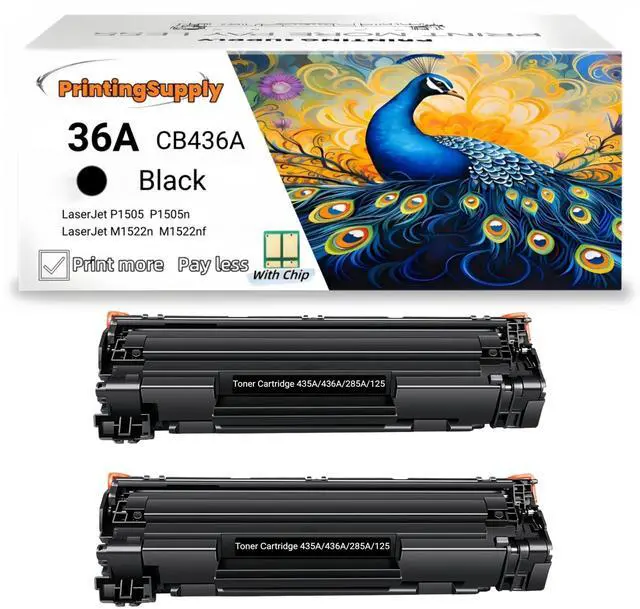 Main image of 2 Pack New Toner Cartridge For HP 36A CB436A Compatible with HP LaserJet Pro M1120MFP M1120n MFP M1522n M1522n MFP M1522nf M1522nf MFP P1505 P1505n