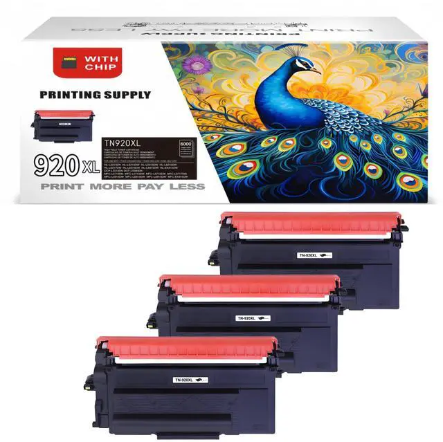 Main image of 3PK TN920XL Black Toner Cartridge Compatible for Brother TN920 XL TN920 , Fits for Brother HL-L6210DW HL-L6210DWT HL-L5210DN HL-L5210DW HL-L5210DWT With Chip