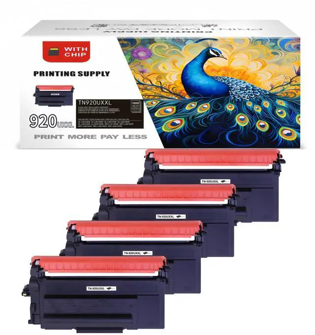 Main image of 4 Pack TN920UXXL Black Toner Cartridge Compatible for Brother TN920 TN920XL TN920XXL TN920 UXXL, Fits for Brother HL-L6210DW HL-L6210DWT HL-L5210DN HL-L5210DW HL-L5210DWT With Chip