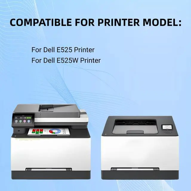 Alt view image 4 of 6 - 2 PK E525W Black Toner Cartridge Compatible for Dell 593-BBJX 593-BBJU 593-BBJV 593-BBJW E525W E525 525