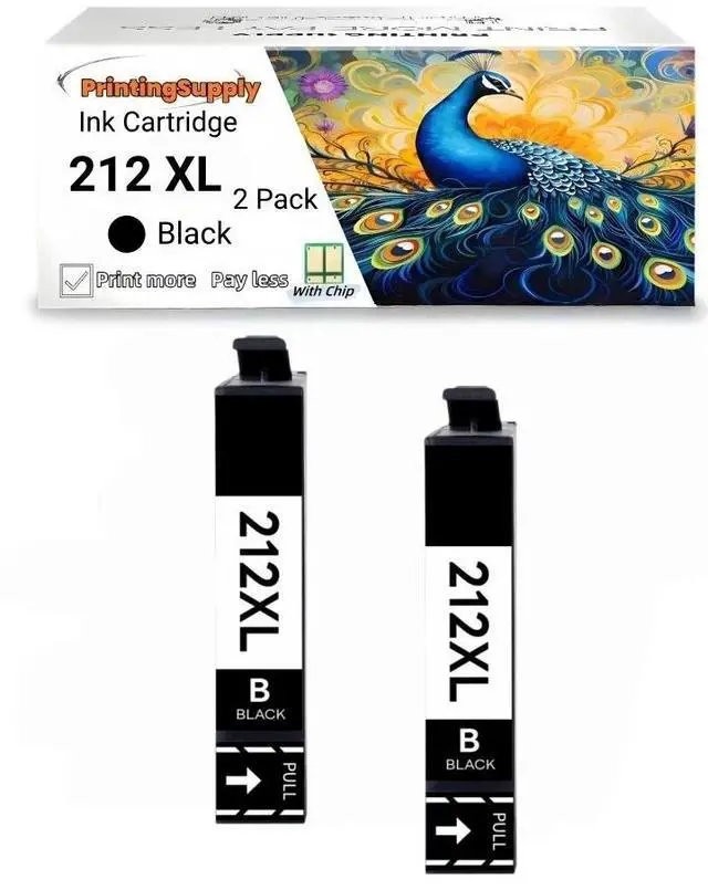 Main image of 212XL T212XL High Yield Ink Cartridge Compatible for Epson Expression Home XP-2100 XP-3100 XP-3105 XP-4100 XP-4105 WorkForce WF-2810 WF-2830 WF-2850 2 Pack Black