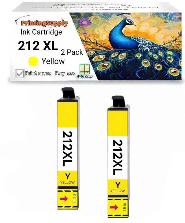 Main image of 212XL T212XL High Yield Ink Cartridge Compatible for Epson Expression Home XP-2100 XP-3100 XP-3105 XP-4100 XP-4105 WorkForce WF-2810 WF-2830 WF-2850 2 Pack 212XL Yellow