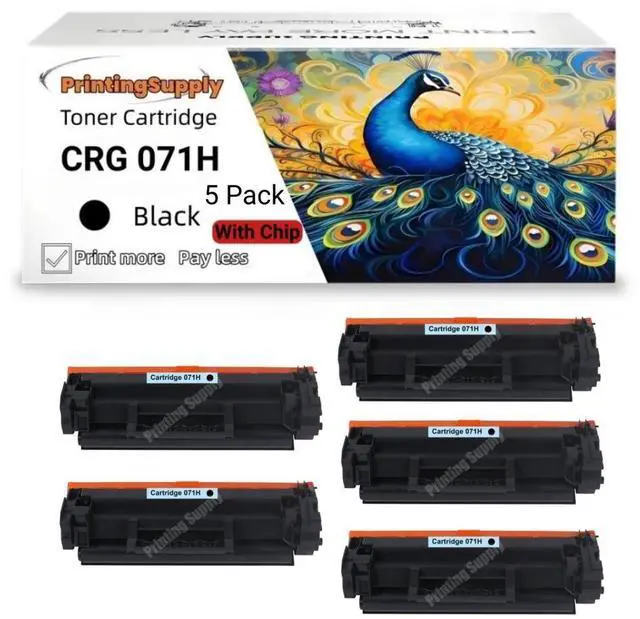 Main image of 5 Pack 071H Black Toner Cartridge Compatible for Canon 071H CRG071H CRG-071H Work with Canon ImageClass MF275dw MF274dn MF273dw MF272dw MF271dn LBP122dw LBP121dn