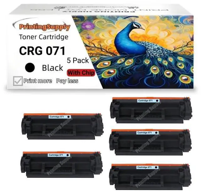 Main image of 5 Pack 071 Black Toner Cartridge Compatible for Canon 071 CRG 071 CRG-071 Work with Canon ImageClass MF275dw MF274dn MF273dw MF272dw MF271dn LBP122dw LBP121dn