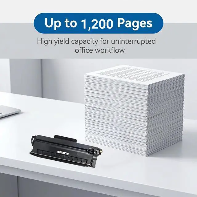 Alt view image 3 of 7 - 1 Pack TN-830 Black Toner Cartridge Compatible for Brother TN830 Fits for Brother HL-L2400D HL-L2405W HL-L2460DW HL-L2460DWXL HL-L2865DW MFC-L2820DW MFC-L2820DWXL DCP-L2640DW 1,200 Pages