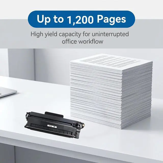 Alt view image 3 of 7 - 10 Pack TN-830 Black Toner Cartridge Compatible for Brother TN830 Fits for Brother HL-L2400D HL-L2405W HL-L2460DW HL-L2460DWXL HL-L2865DW MFC-L2820DW MFC-L2820DWXL DCP-L2640DW 1,200 Pages
