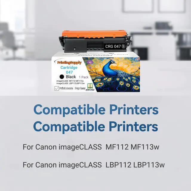 Alt view image 2 of 7 - Cartridge 047 Compatible for Canon Cartridge-047 Cartridge 047 CRG-047 Canon imageCLASS MF112 MF113w imageCLASS LBP112 LBP113w With Chip 1,600 Pages 1 Pack