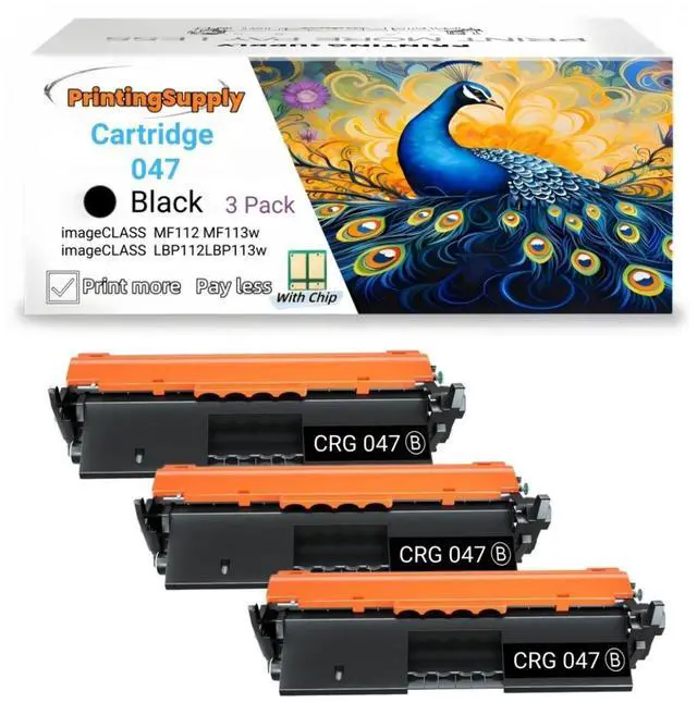 Main image of Cartridge 047 Compatible for Canon Cartridge-047 Cartridge 047 CRG-047 Canon imageCLASS MF112 MF113w imageCLASS LBP112 LBP113w With Chip 1,600 Pages 3 Pack