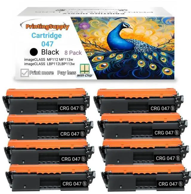 Main image of Cartridge 047 Compatible for Canon Cartridge-047 Cartridge 047 CRG-047 Canon imageCLASS MF112 MF113w imageCLASS LBP112 LBP113w With Chip 1,600 Pages 8 Pack