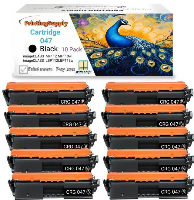 Main image of Cartridge 047 Compatible for Canon Cartridge-047 Cartridge 047 CRG-047 Canon imageCLASS MF112 MF113w imageCLASS LBP112 LBP113w With Chip 1,600 Pages 10 Pack
