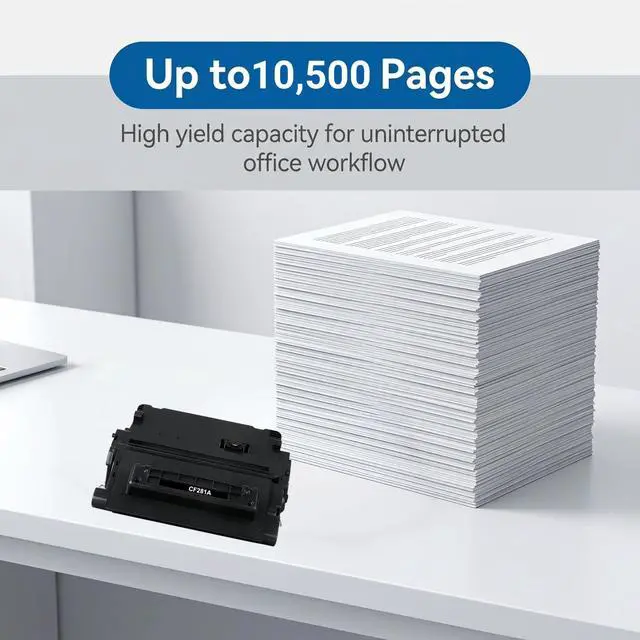 Alt view image 3 of 7 - 5 Pack 81A CF281A Black Toner Cartridge Compatible for HP 81A CF281A, Work with HP LaserJet Enterprise MFP M630h M630dn M630f M630z M604 M605 M606 M630