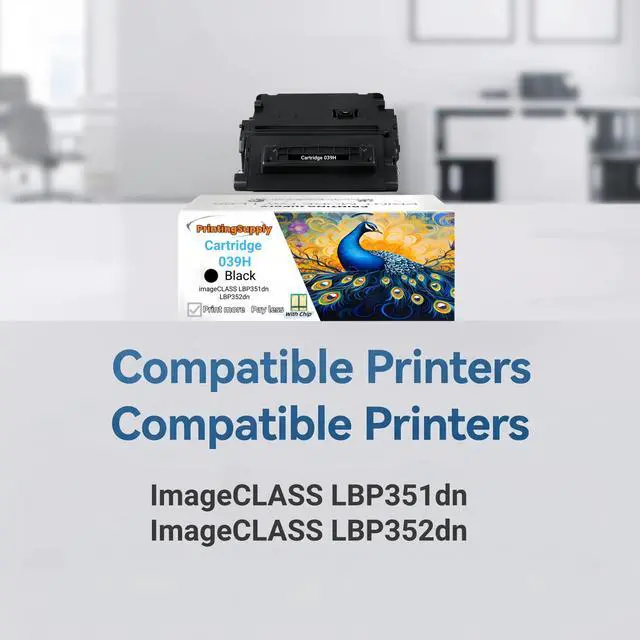 Alt view image 2 of 7 - 1 Pack CRG 039H Black High Yield Toner Cartridge Compatible for Canon Cartridge 039H, Fits for Canon imageCLASS LBP351 LBP352 Printer