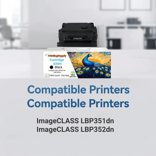 Alt view image 2 of 7 - 5 Pack CRG039H Black High Yield Toner Cartridge Compatible for Canon Cartridge 039H, Fits for Canon imageCLASS LBP351 LBP352 Printer