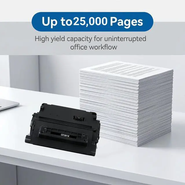 Alt view image 3 of 7 - 5 Pack 81X CF281X High Yield Black Toner Cartridge Compatible for HP 81X, Work with HP LaserJet Enterprise MFP M630h M630dn M630f M630z M605 M606 M630 With Chip 25,000 Pages
