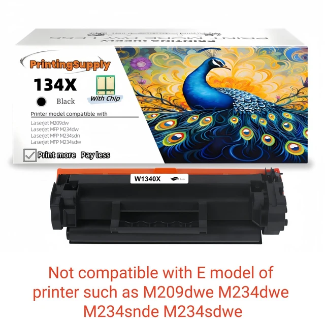 Main image of 134X Compatible Toner Cartridge Replacement for HP 134X W1340X *With Chip* Black, High-Yield Print, Works with HP LaserJet M209dw MFP M234dw M234sdn M234sdw