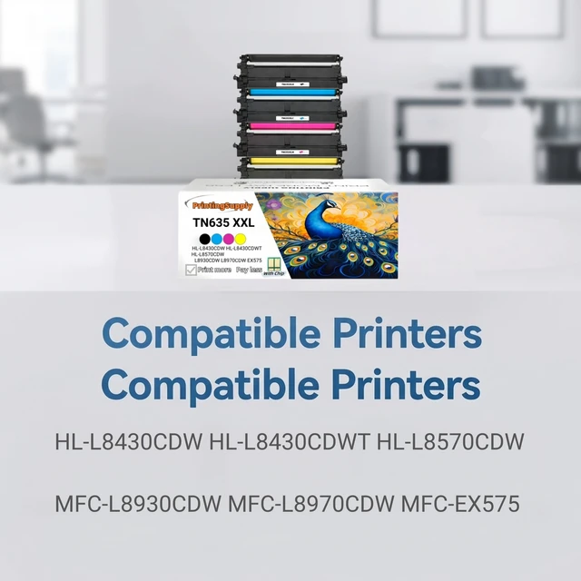 Alt view image 2 of 4 - 1 Pack TN635XXL Yellow Toner Cartridge Compatible for Brother TN635XXL Work with Brother HL-L8430CDW HL-L8430CDWT HL-L8570CDW MFC-L8930CDW L8970CDW EX575