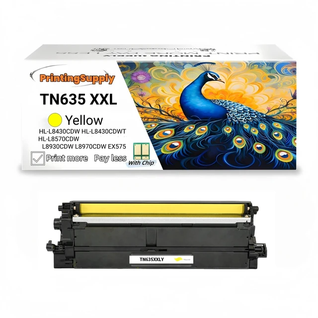 Main image of 1 Pack TN635XXL Yellow Toner Cartridge Compatible for Brother TN635XXL Work with Brother HL-L8430CDW HL-L8430CDWT HL-L8570CDW MFC-L8930CDW L8970CDW EX575
