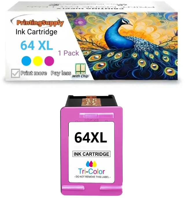 Main image of 64XL 1P Tri-Color Ink Cartridge Compatible for HP 64 XL Compatible with HP ENVY Inspire 7955e 7958e ENVY Photo 6220 6222 6230 6232 6252 6255 6258 7134 7155 7158 7164 7830 7855 7858 7864