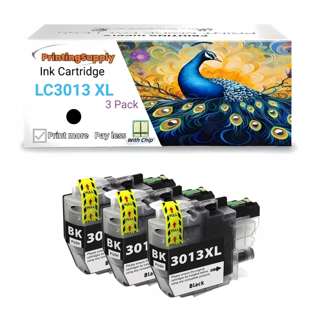 Main image of LC3013XL 3PK High-Yield BK Ink Cartridge Compatible for Brother LC3013 XL LC3011 Compatible with Brother MFC-J491DW J497DW J690DW J895DW