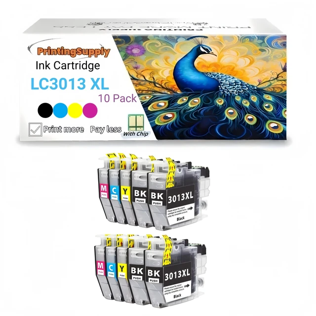 Main image of LC3013XL10PK High-Yield BKCMY Ink Cartridge Compatible for Brother LC3013 XL LC3011 Compatible with Brother MFC-J491DW J497DW J690DW J895DW