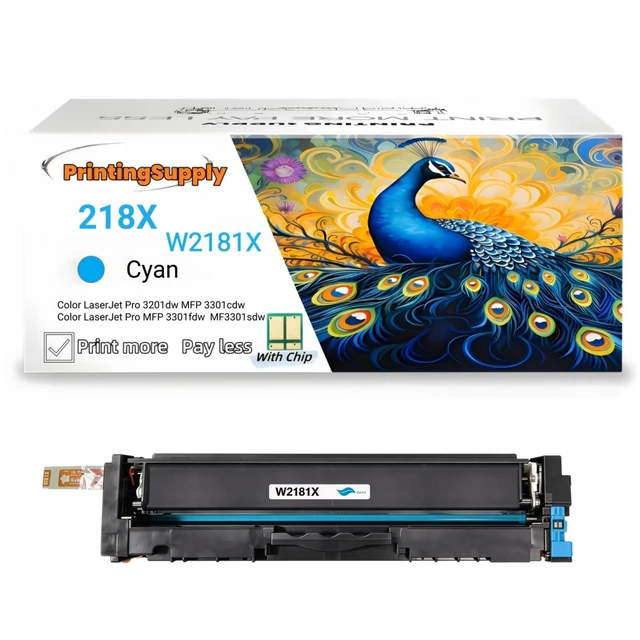 Main image of W2181X New High Yield Cyan Toner Cartridge With Chip Compatible for HP W218X / W2181X, Work With HP Color LaserJet Pro 3210DW, MFP 3301cdw, MFP 3301fdw, MFP 3301sdw