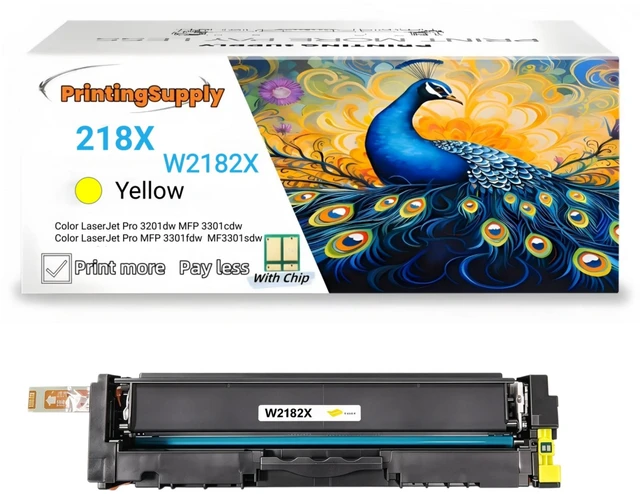 Main image of W2182X New High Yield Yellow Toner Cartridge With Chip Replace for HP W218X / W2182X, Work With HP Color LaserJet Pro 3210DW, MFP 3301cdw, MFP 3301fdw, MFP 3301sdw