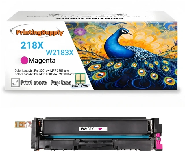 Main image of W2183X New High Yield Magenta Toner Cartridge With Chip Compatible for HP W218X / W2183X, Work With HP Color LaserJet Pro 3210DW, MFP 3301cdw, MFP 3301fdw, MFP 3301sdw