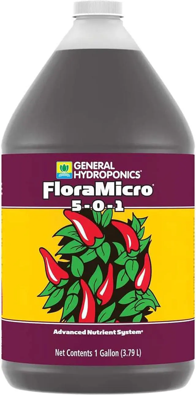 Main image of General Hydroponics FloraMicro 5-0-1, For A Tailor-Made Nutrient Mix Ideal for Hydroponics, 1-Gallon