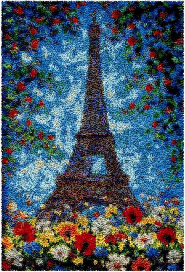 Main image of Eiffel Tower | Rug Making Latch Hooking Kit (52x38cm print canvas)