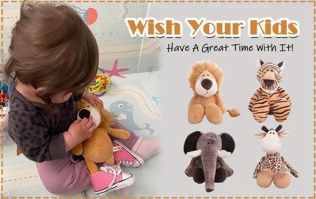 Alt view image 2 of 2 - Soft Stuffed Forest Animals Plush Toy (25cm tall) - Wolf