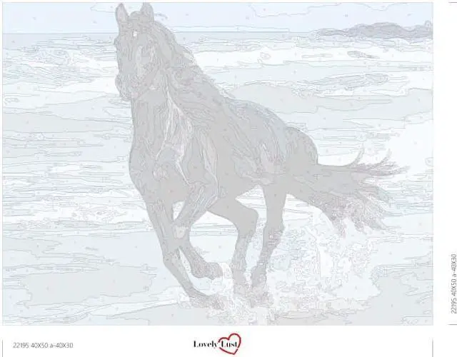 Alt view image 5 of 7 - Wolves Moon Paint By Numbers (40x50cm No Frame)