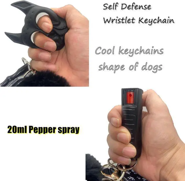 Alt view image 5 of 7 - Self Defense Keychain Set With Safe Sound Personal Alarm, Hand sanitizer holders Safety Keychain Set for Women, Girls - Portable Self Protection Key Chain Defense Pink