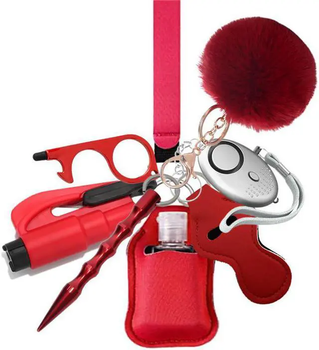 Main image of Self Defense Keychain Set With Safe Sound Personal Alarm, Safety Keychain Set for Women, Girls - Portable Self Protection Key Chain Defense Red