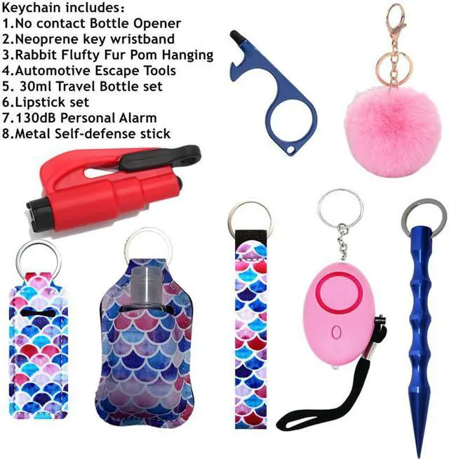 Alt view image 2 of 7 - Personal Alarm for Women, Self Defense Keychain , 140DB Emergency Self-Defense Security Alarm Keychain with LED Light for Women Kids and Elders Blue