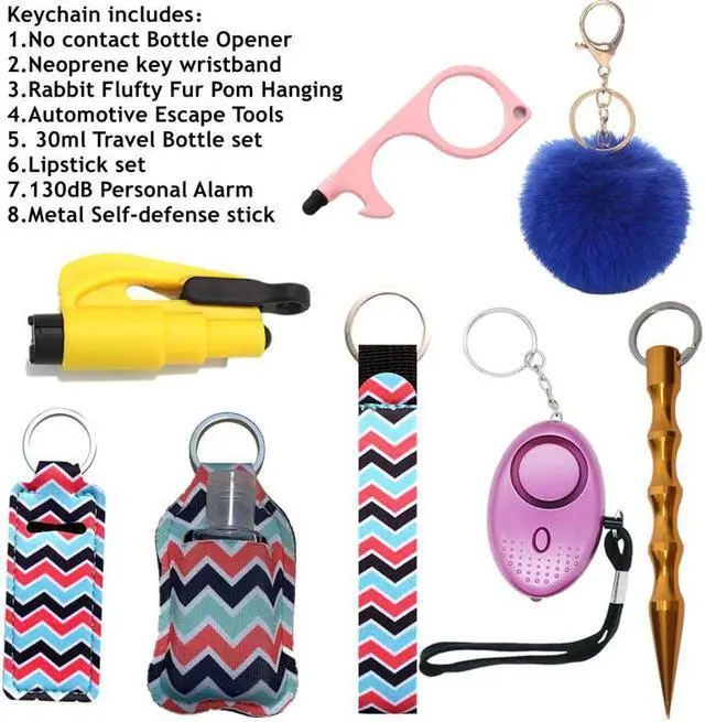 Alt view image 2 of 7 - Personal Alarm for Women, Self Defense Keychain , 140DB Emergency Self-Defense Security Alarm Keychain with LED Light for Women Kids and Elders Gray