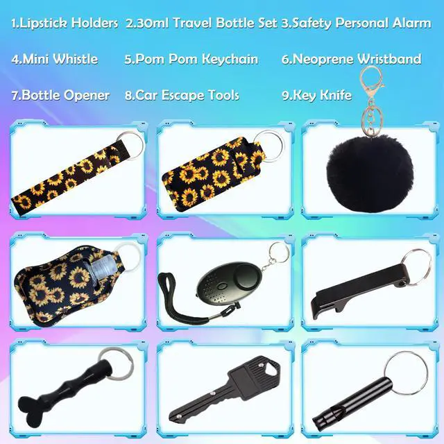 Alt view image 2 of 7 - Personal Alarm for Women, Self Defense Keychain , 140DB Emergency Self-Defense Security Alarm Keychain with LED Light for Women Kids and Elders Brown