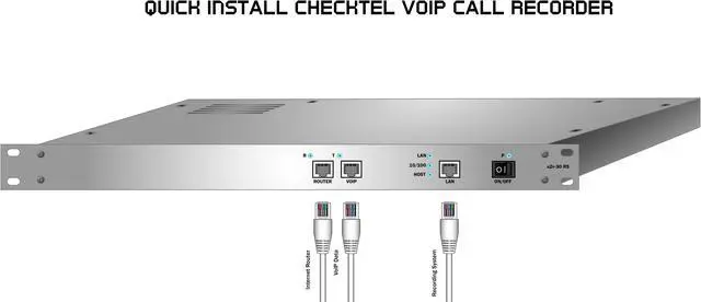 Alt view image 5 of 6 - Checktel VoIP - SIP Call Recorder, Line or Station Side, SIP Trunk or Cloud Telephony, 30 concurrent calls, 90 Stations. Metal 19 inch Gateway Housing, Front Color: Black