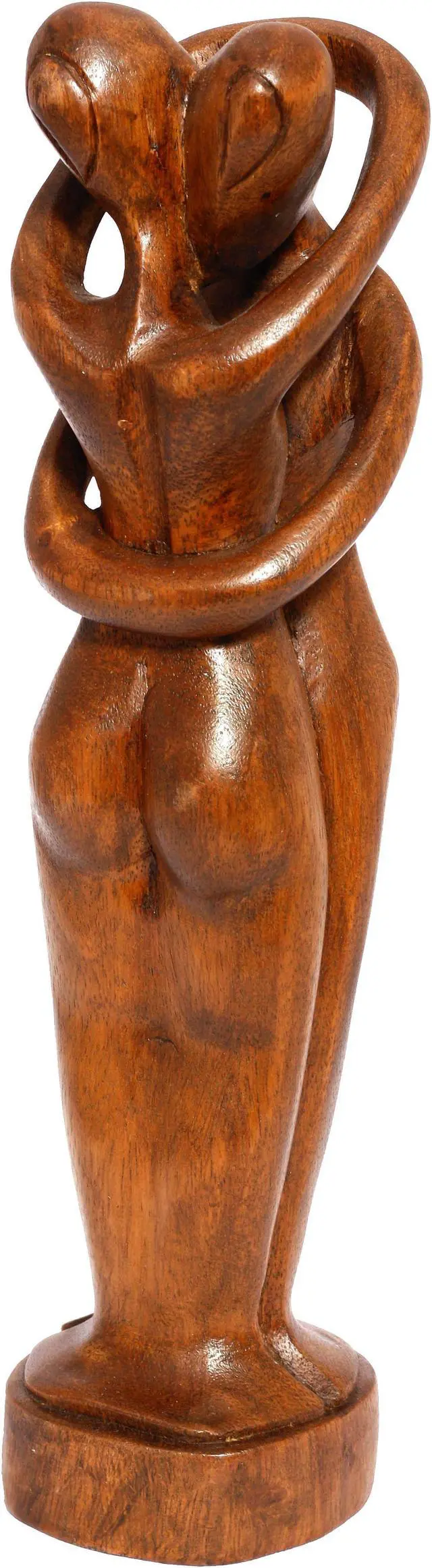 Alt view image 3 of 4 - G6 COLLECTION 12" Wooden Handmade Abstract Sculpture Statue Handcrafted "Everlasting Love" Art Gift Decorative Home Decor Figurine Accent Decoration Artwork Handcarved