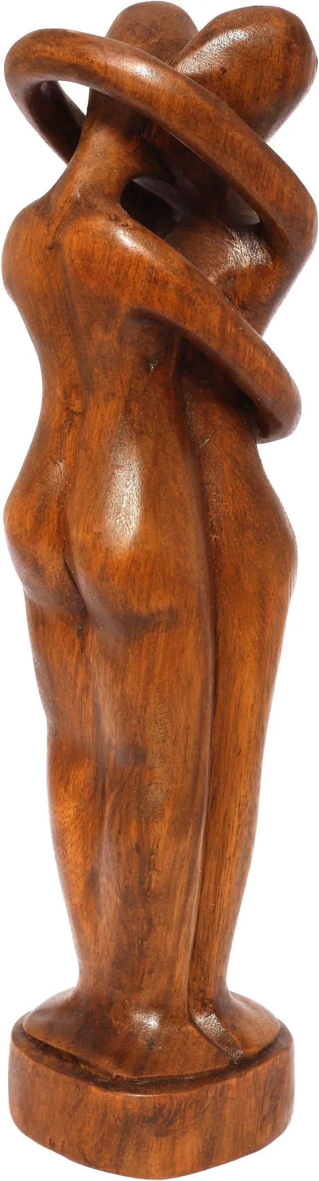 Alt view image 2 of 4 - G6 COLLECTION 12" Wooden Handmade Abstract Sculpture Statue Handcrafted "Everlasting Love" Art Gift Decorative Home Decor Figurine Accent Decoration Artwork Handcarved