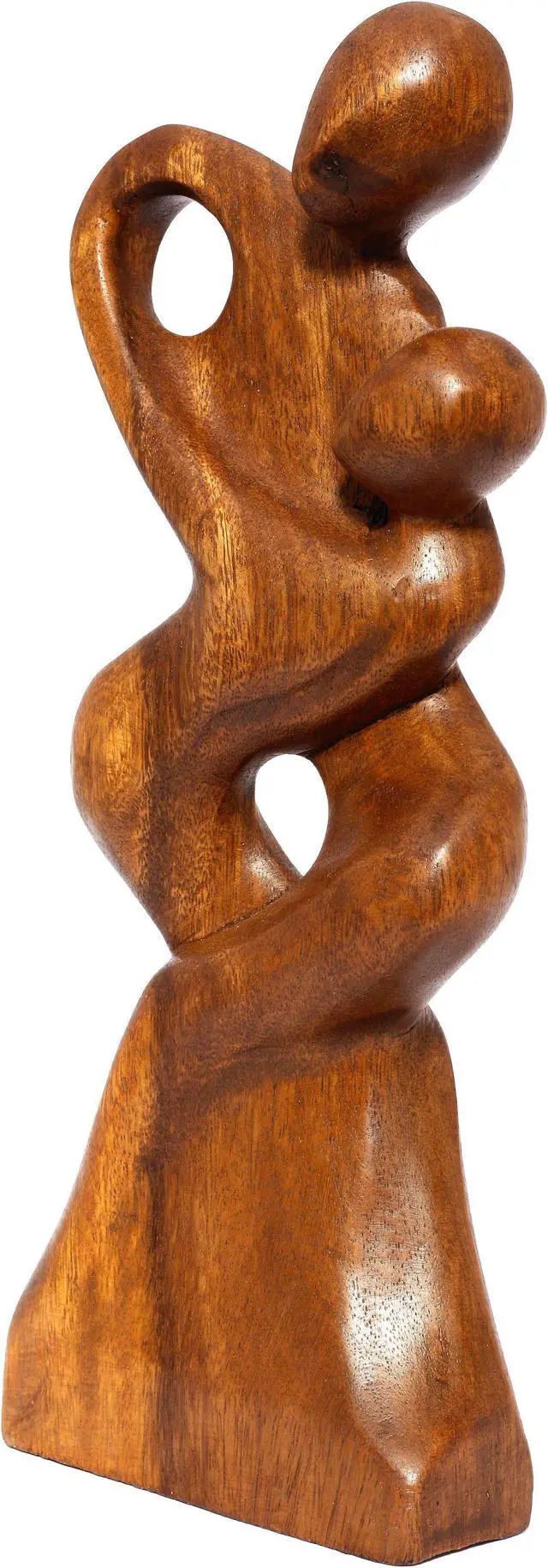 Alt view image 3 of 4 - G6 COLLECTION 12" Wooden Handmade Abstract Sculpture Statue Handcrafted "Forever Mine" Gift Art Home Decor Figurine Accent Decoration Artwork Hand Carved