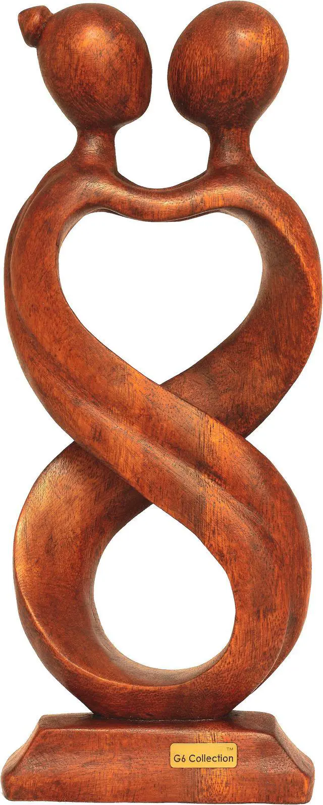 Main image of G6 COLLECTION 12" Wooden Handmade Abstract Sculpture Statue Handcrafted "Infinite Love" Gift Art Home Decor Figurine Accent Decoration Artwork Hand Carved