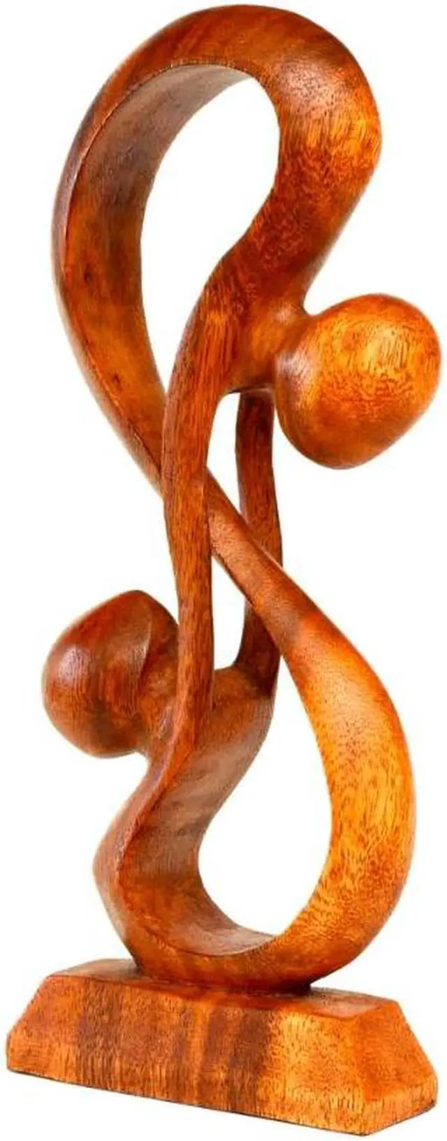 Alt view image 2 of 3 - G6 COLLECTION 12" Wooden Handmade Abstract Sculpture Statue Handcrafted "Hold Me Tight" Gift Decorative Home Decor Figurine Accent Decoration Artwork Hand Carved
