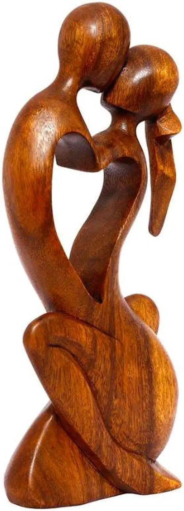 Alt view image 3 of 3 - G6 COLLECTION 12" Wooden Handmade Abstract Sculpture Statue Handcrafted "Endless Love" Gift Decorative Home Decor Figurine Accent Decoration Artwork Hand Carved