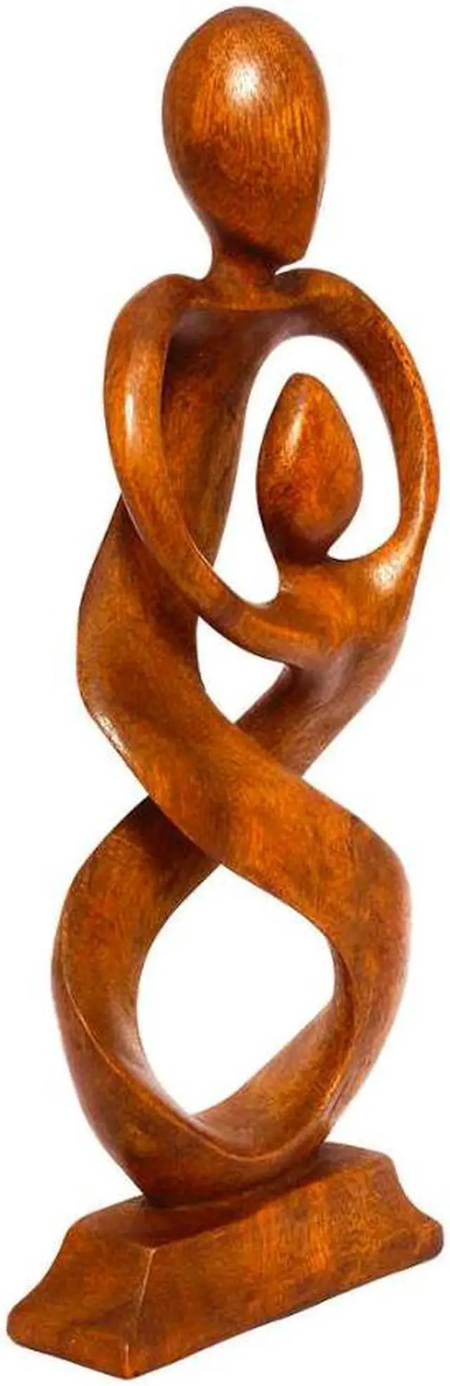 Alt view image 2 of 2 - G6 COLLECTION12" Wooden Handmade Abstract Sculpture Statue Handcrafted "Entwined Spirits" Gift Art Decorative Home Decor Figurine Accent Decoration Hand Carved