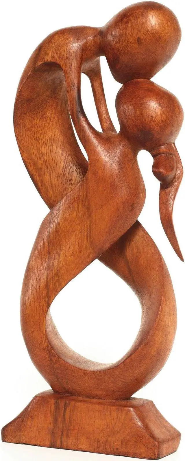 Alt view image 3 of 3 - G6 COLLETION 12" Wooden Handmade Abstract Sculpture Statue Handcrafted "Always Yours" Gift Art Decorative Home Decor Figurine Accent Decoration Artwork Hand Carved