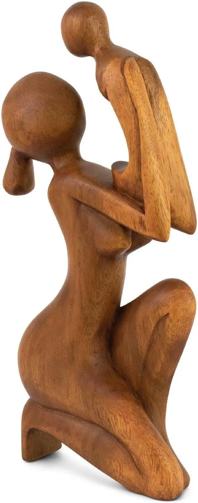 Alt view image 2 of 5 - G6 COLLECTION 12" Wooden Handmade Abstract Mother and Child Sculpture Handcrafted Gift Art Home Decor Figurine Accent Artwork Hand Carved Mother and Baby Statue