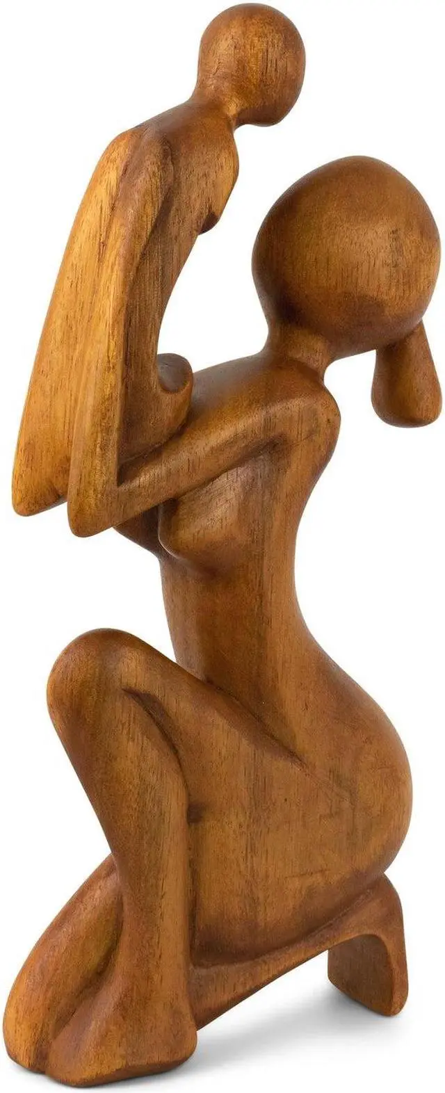 Alt view image 3 of 5 - G6 COLLECTION 12" Wooden Handmade Abstract Mother and Child Sculpture Handcrafted Gift Art Home Decor Figurine Accent Artwork Hand Carved Mother and Baby Statue