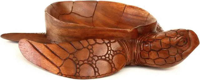 Alt view image 4 of 6 - G6 COLLECTION Wooden Handmade Turtle Serving Fruit Decorative Bowl Centerpiece Hand Carved Art Home Decor Decoration Artwork Handcrafted Gift Storage Accent Wood