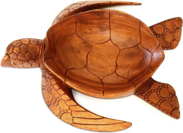 Alt view image 6 of 6 - G6 COLLECTION Wooden Handmade Turtle Serving Fruit Decorative Bowl Centerpiece Hand Carved Art Home Decor Decoration Artwork Handcrafted Gift Storage Accent Wood